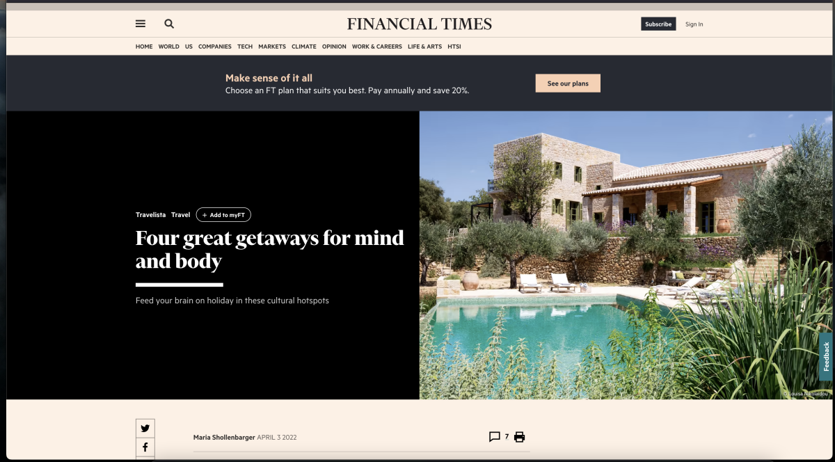 Ilias in the Mani for the Financial Times